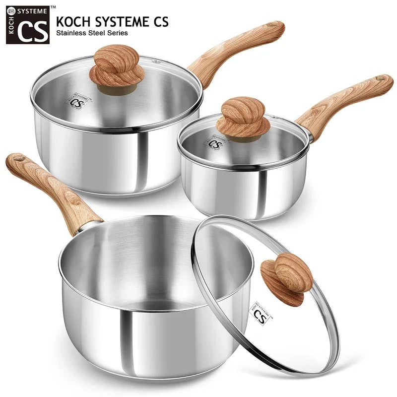 Axyaa Stainless Steel Saucepan with Bakelite Handle