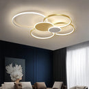 Axyaa LED Ring Ceiling Light - Gold/Black Chandelier for Home Decor