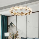 Axyaa Elegant Copper Ceiling Chandeliers with LED Lights for Hotels and Restaurants