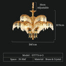 Axyaa Brass Crystal Chandelier for Villa Hall Hotel French Living Room