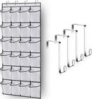 Axyaa 24-Pocket Over the Door Shoe Organizer - Large Mesh Pockets for Shoes