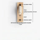 Axyaa LED Wall Lamps: Up Down Rotate, Yellow Travertine Wood Art Decor, Kids Bedroom, Bathroom