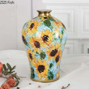 Axyaa Ceramic Tea Caddy Vase for Dried Flowers & Hydroponic Arrangements