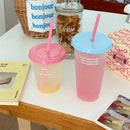Axyaa Kawaii Straw Lid Tumbler Portable Reusable Drinking Bottle