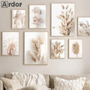 Pampas Grass Canvas Painting Poster by Axyaa - Scandinavian Art for Living Room