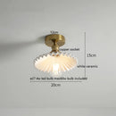 Axyaa Green Glass Copper LED Ceiling Lights for Home Lighting, Bedroom, Corridor, Living Room