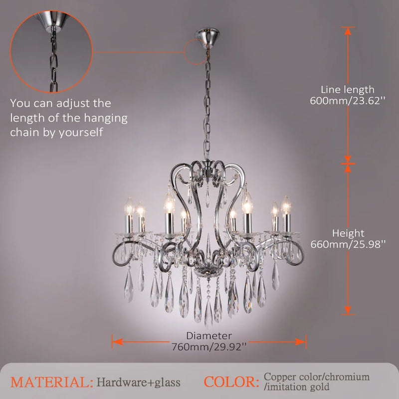 Axyaa Crystal LED Chandelier for Kitchen Dining Living Bedroom