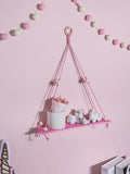 Pink/Green Wooden Shelf Wall Decor by Axyaa: Nordic Style Floating Display Stand