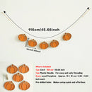 Axyaa Halloween Pumpkin Garland Banner with Black Bows & Wooden Shapes