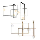 Axyaa Rectangle Line Art LED Ceiling Chandelier for Minimalist Living Room