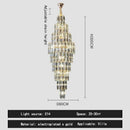 Axyaa Luxury Crystal Chandelier for Villa Living Room and Spiral Staircase
