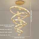 Axyaa Luxury Crystal Pendant Chandelier for Modern Stairs, Dimmable Globe Design