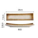 Axyaa Rectangular Sushi Plate | Japanese Ceramic Retro Restaurant Strip Plate