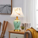 Axyaa Modern Luxury Chinese Ceramics Table Lamp LED for Home Living Room