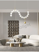 Axyaa Modern Copper LED Chandelier for Living Room, Bedroom, Dining, Kitchen Decor