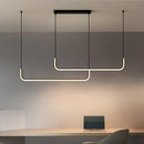 Axyaa Black LED Pendant Lights: Nordic Modern Chandelier for Dining Room, Kitchen, Bar
