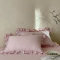 Axyaa Ruffled Cotton Pillowcases - Soft Double Layer Gauze Cover