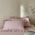 Axyaa Double Layer Cotton Gauze Pillowcases with Ruffles