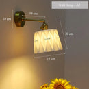 Axyaa Wooden Brass Glass Wall Lamp Modern Simple Bedroom Bedside Light