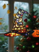 Axyaa Witch Hat Moon Floral Sun Catcher Wall Decor for Home Garden