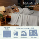 Axyaa King Size 100% Cotton Waffle Blanket - Soft, Breathable, Cozy for Summer & Fall
