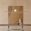 Axyaa Long Strip LED Pendant Light Marble Nordic Chandelier for Home Decor