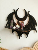 Axyaa Gothic Bat Moon Wall Shelf Crystal Holder Goth Home Decor
