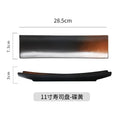 Axyaa Ceramic Sushi Plate: Japanese Restaurant Style Rectangular Porcelain Plate
