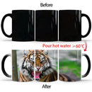 Axyaa Color Changing Animal Ceramic Mug Lion Tiger Heat Sensitive Coffee Cup