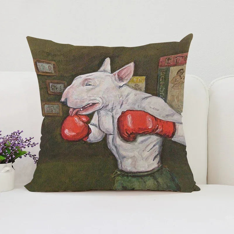 Bull Terrier Art Anime Pillow Cover 40x40 Axyaa Home Decor Throw Pillow