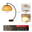 Axyaa Bamboo Weave Table Lamp for Home Office Wabi Sabi Decor