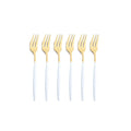 Axyaa Stainless Steel Tea Forks Set, Black Gold Mirror Cutlery Tableware