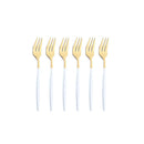 Axyaa Stainless Steel Tea Forks Set, Black Gold Mirror Cutlery Tableware
