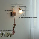 Axyaa White Glass LED Wall Light Hallway Fixture with Walnut Wood & Brass Switch