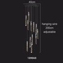 Axyaa Luxury K9 Crystal Chrome LED Chandelier for Living Room Stair Loft Kitchen Hotel
