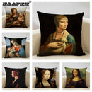 Axyaa Four Seasons Famous Paintings Decorative Pillow Case 45x45cm for Living Room