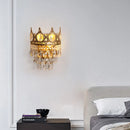 Axyaa Crystal Crown Copper Wall Lamp - French Light Luxury Retro Lighting