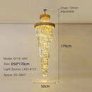 Axyaa Modern Crystal Chandelier for Villa Living Room Staircase Lighting
