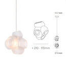 Axyaa Smoke Gray & White Glass Lamp | Nordic Pendant Light for Living, Dining & Bedroom
