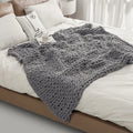 Axyaa Chenille Chunky Knit Blanket 50x60", Handmade Cable Knitted Throw