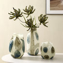 Axyaa Artistic Glass Vase: Blue & Green, New Chinese-style, High-end Handcrafted Glass Flower Vase
