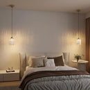 Axyaa Vintage Stripe Glass Pendant Lamps LED E27 Sconces Smoke Gray Amber Glass
