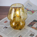 Axyaa Glass LED Mushroom Table Lamp: Korean Ins Style Striped Decor, Cute & Translucent