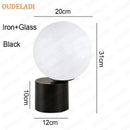 Axyaa Nordic Glass Ball Table Lamp for Bedroom Brass Living Room Study Home Decor Lighting