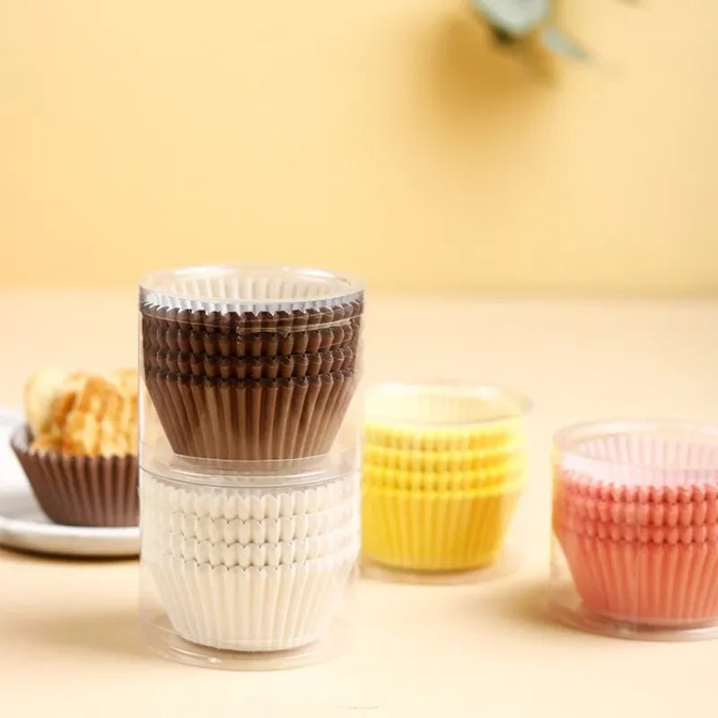 Axyaa Baking Paper Cupcake Moulds 100Pcs Waterproof Greaseproof Disposable Muffin Holders
