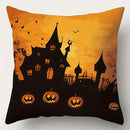 Axyaa Spooky House, Bats & Full Moon Pattern Cushion Cover for Sofa, Bedroom, Car