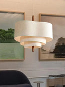 Axyaa Japanese Retro Ceiling Chandelier Cloth Pendant Lamp Home Decor