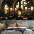 Axyaa Magic Book House Tapestry Wall Art - Bohemian Hippie Home Decoration