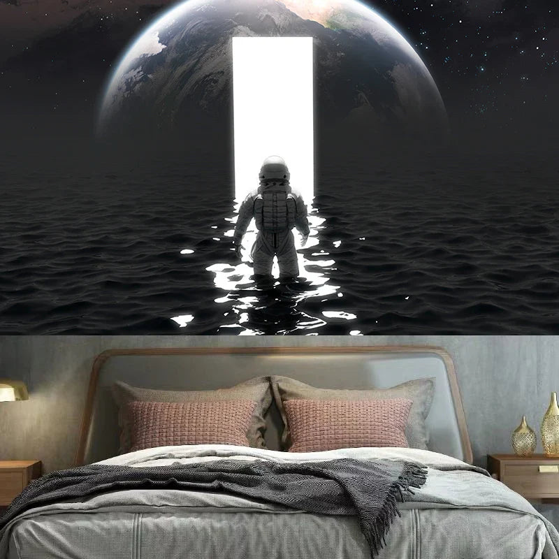Axyaa Space Rocket Astronaut Tapestry Wall Art Decoration for Living Room