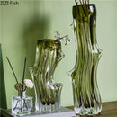 Axyaa Transparent Glass Vase Desk Decoration for Floral Arrangement & Hydroponics